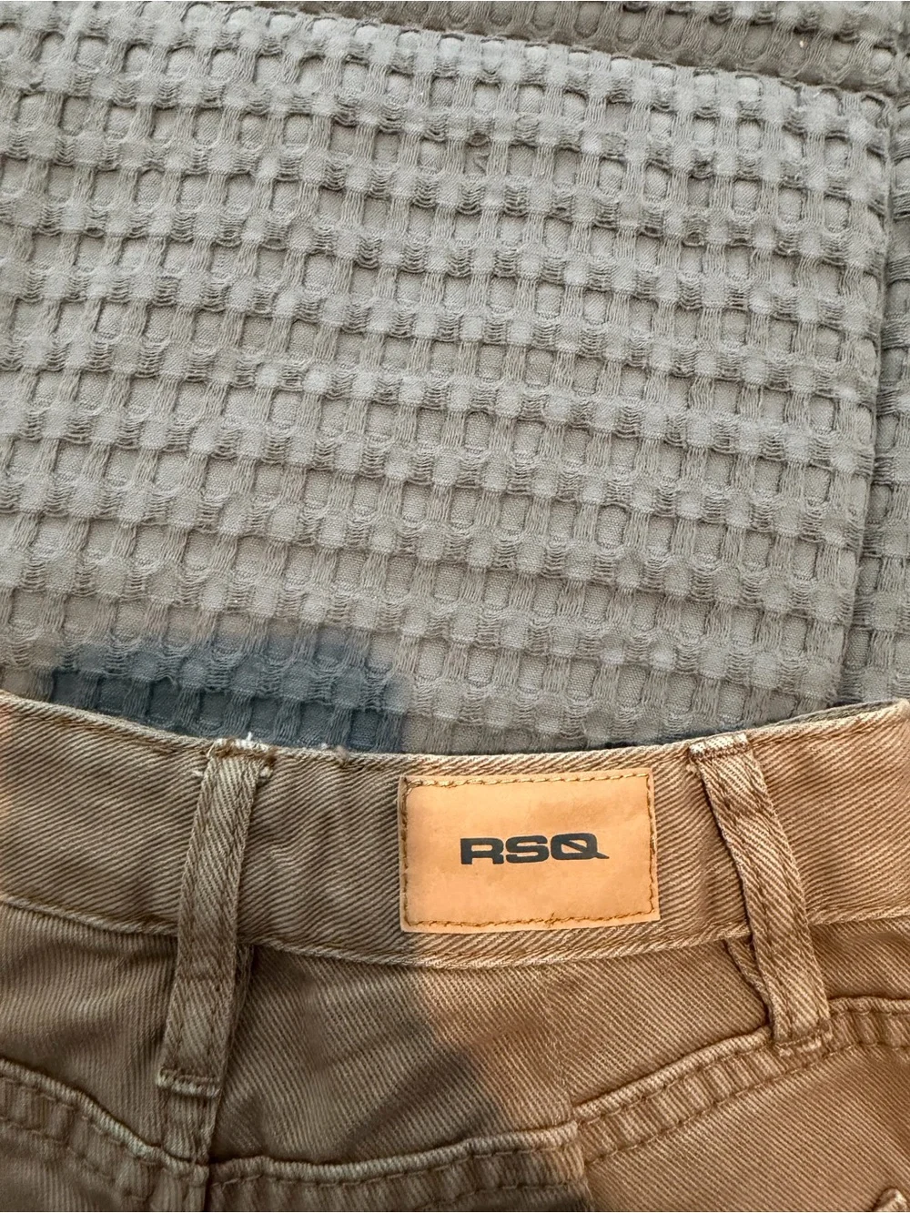 Girls' RSQ Ripped Jeans Wide Leg Brown Size 10